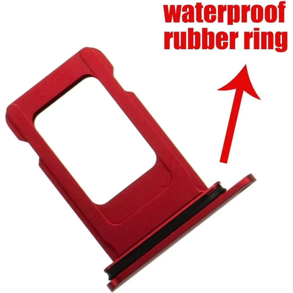 فتحة صينية بطاقة SIM لهاتف iPhone XR (أسود) مع حلقة مطاطية مقاومة للماء واستبدال دبوس القاذف #5