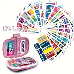 Pill Organizer with 175 Medicine Labels Travel Daily Pill Container  Medication  Pill Organizer Pill Case 7 Day Pill Organizer