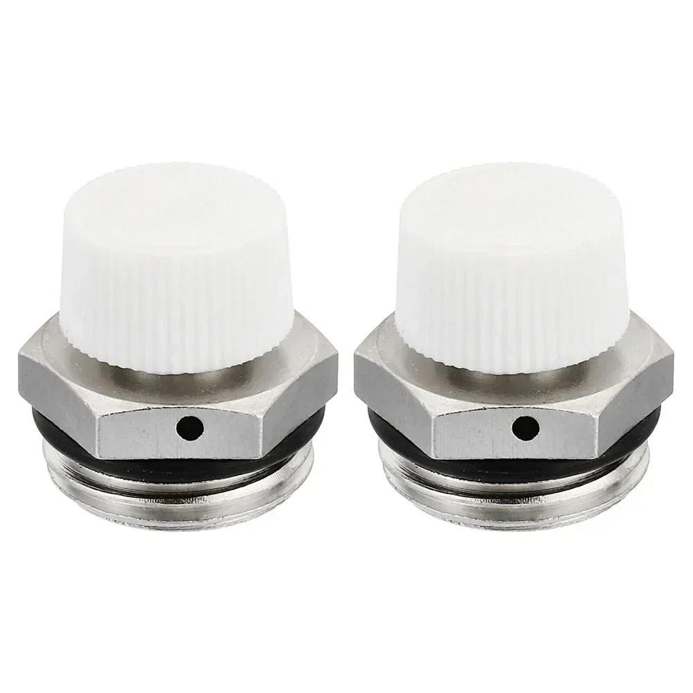 

2Pcs Male Thread Nickel Plated Brass Manual Radiator Air Vent Plug Valve Fully Automatic Air Vent Valve Accessory Part