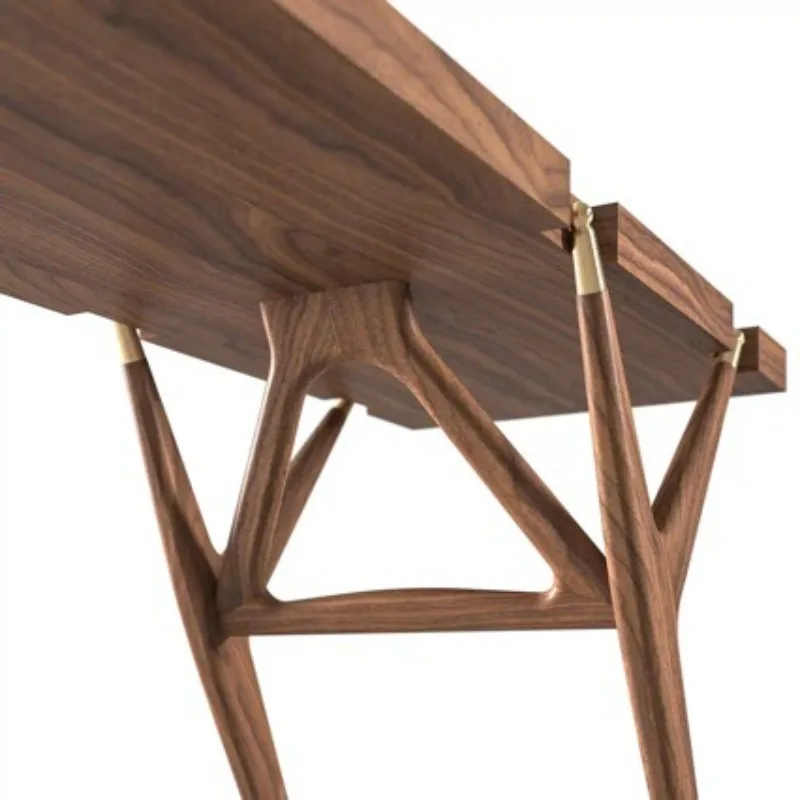 Dining table Household rectangular all solid wood furniture Black walnut table