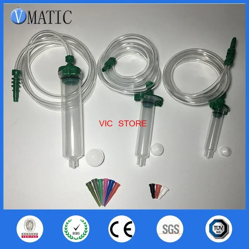 Free Shipping 5Cc/10Cc/30cc ml Glue Dispenser Plastic Pneumatic Syringe Barrel Adapter (Each Size Have 2Set, Totally 6 Sets)