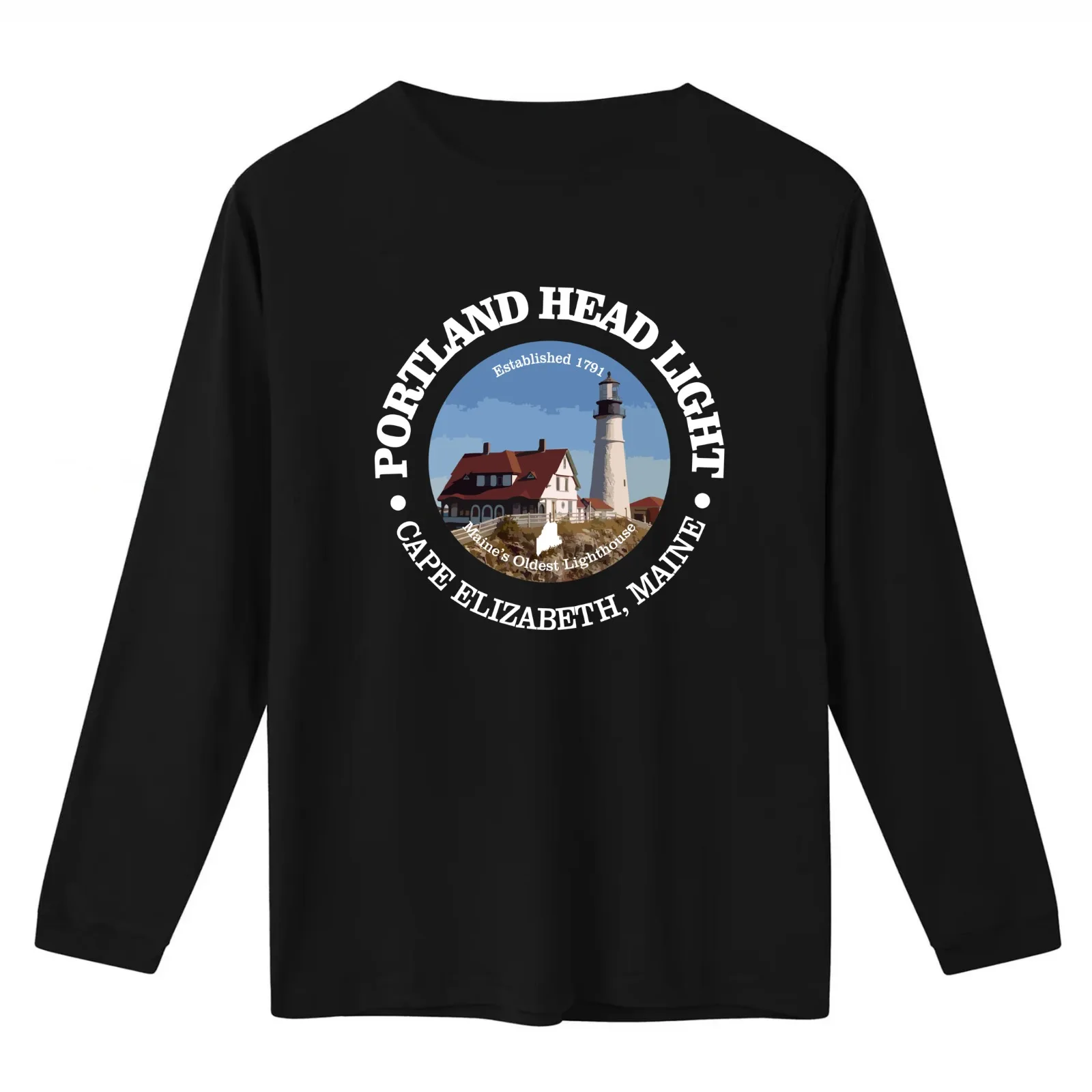Portland Head Light T-Shirt Summer Casual Cotton Tee Oversized Streetwear Tops Vintage Graphic Print Loose Fit Short Sleeve