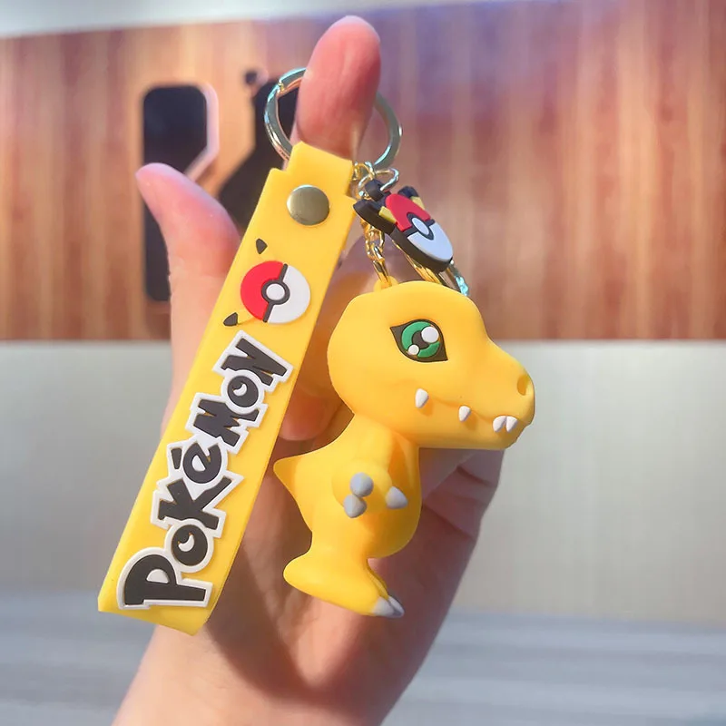 Anime Digimon Adventure Series Agumon and Its Little Partner Piyomon Jewelry Guajian Hanging Drop KeyChain Gifts for Kids