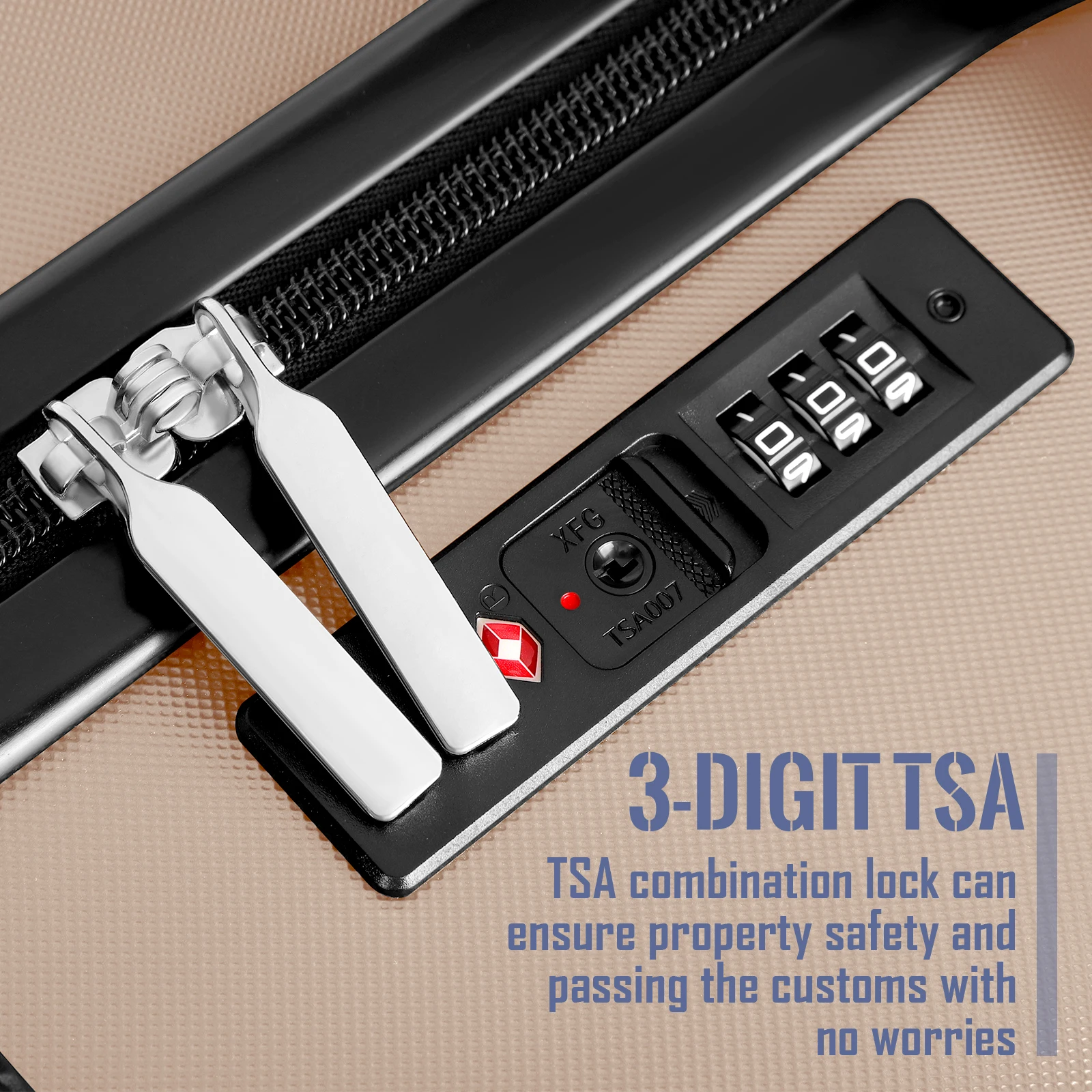 3PCS 20, 24, 28 inch set collision concave shape with rotating wheels for hard boarding, high-capacity luggage TSA lock