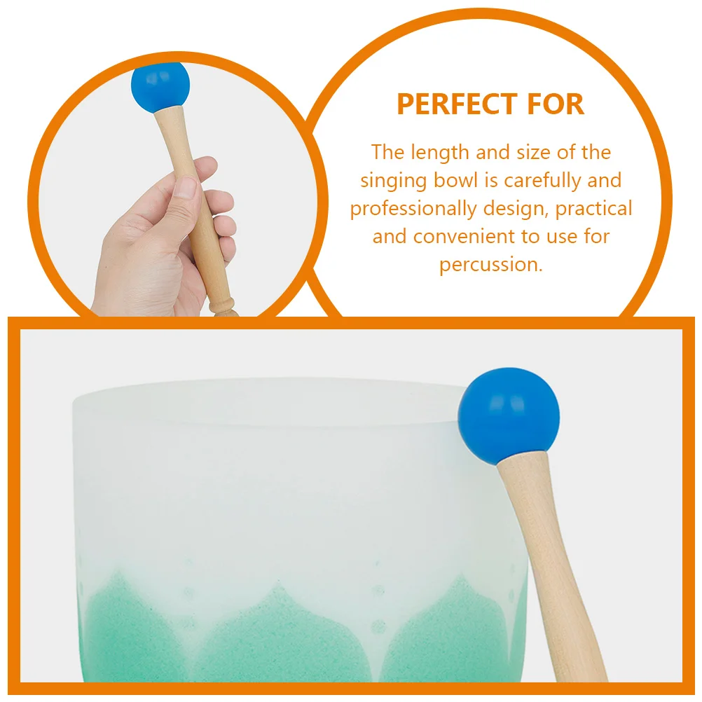 

Rubber Ring Crystal Bowl Singing Striker Mallet Music Sticks Mallets for Bowls Sound Wood Handle