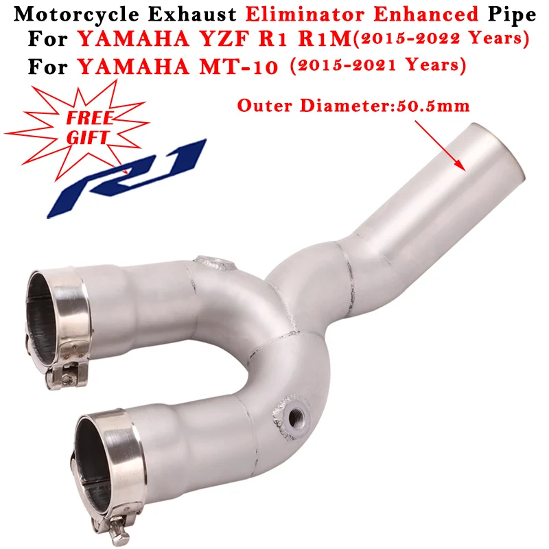 

Motorcycle Exhaust Escape System Modified Muffler 51mm Middle Pipe For YAMAHA YZF-R1 R1M MT-10 2015 - 2022