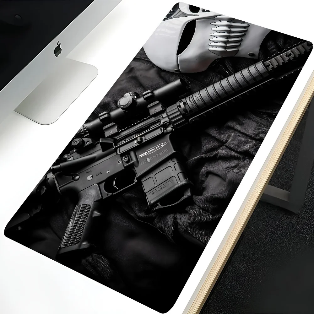 

HOT Firearms Black Ar 15 Ak47 Gun Non-slip Mouse Pad Suitable For Office Computers Laptops E-sports Game Desk Mats XXL Keyboard