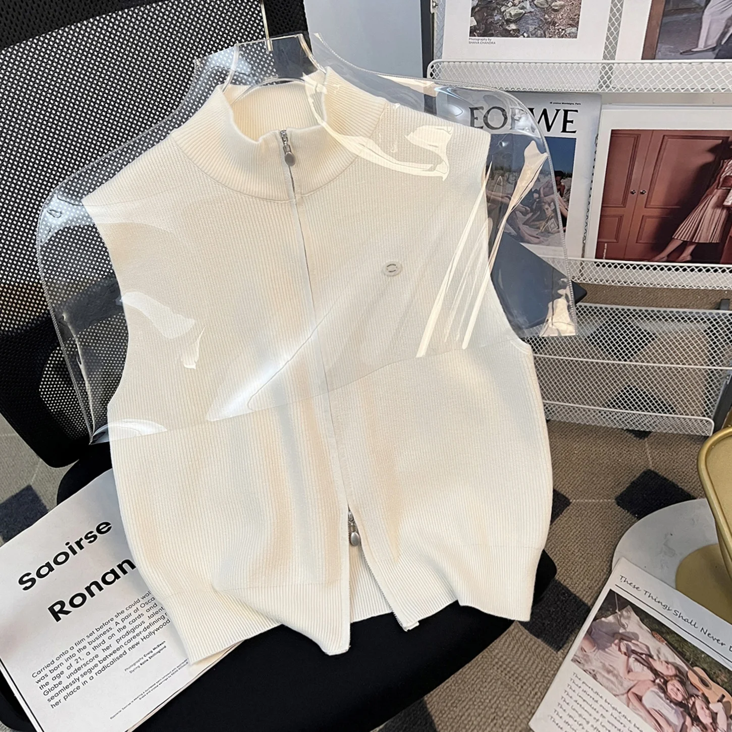 

Высококачественный женский жилет на молнии с двусторонним ношением, осенне-зимний, модный, универсальный, из шерстяной смеси, для ношения под одеждой