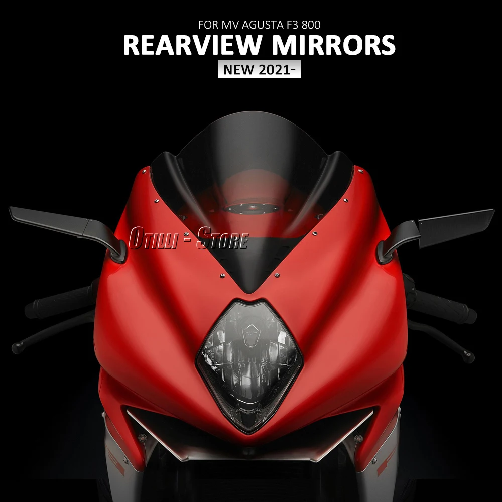 CNC Aluminum Motorcycle Accessories For MV Agusta F3 800 2021 2022 Rear View Mirrors Blue Anti-glare Mirror 360° rotatable