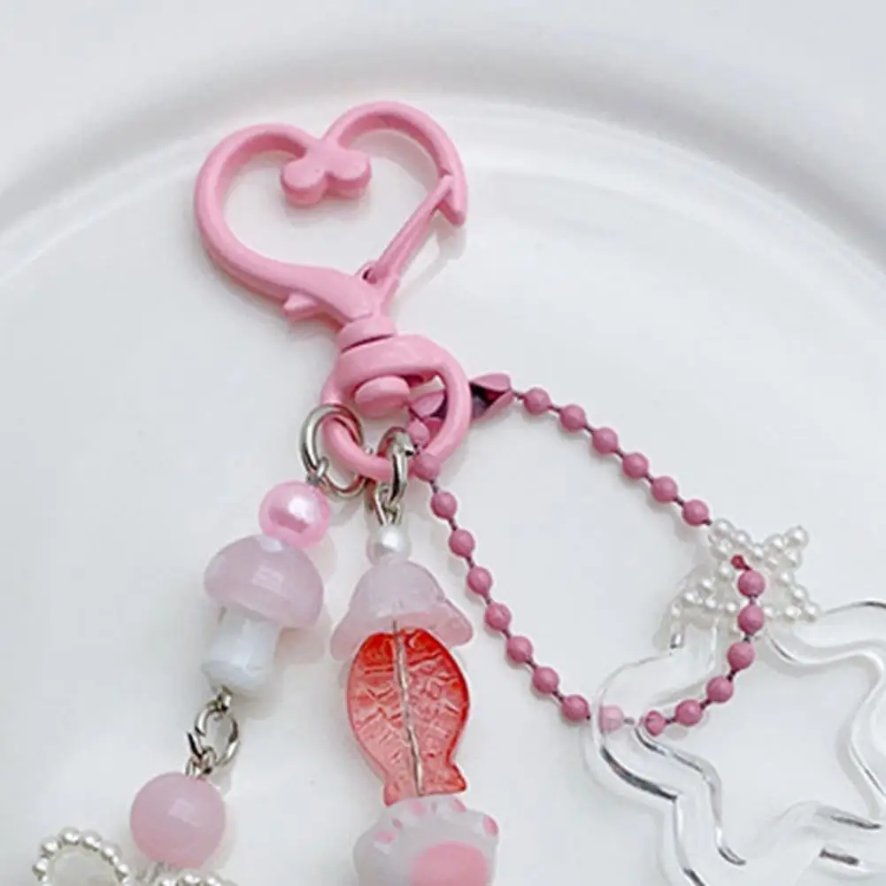 Cartoon Keychain Cartoon Plush Cat Keychain Flower Fish Bow Decor Pendant Shoulder Bag School Bag Hanging Charm for Birthdays