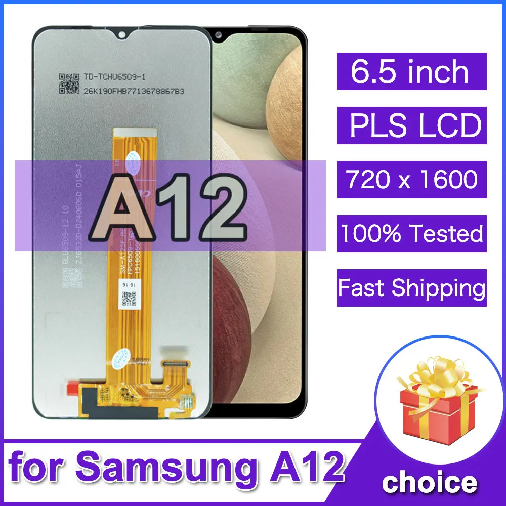 6,5-дюймовый протестированный ЖК-дисплей для Samsung Galaxy A12, сенсорный экран, дигитайзер, замена ЖК-дисплея для телефона Samsung A12 A125 с рамкой