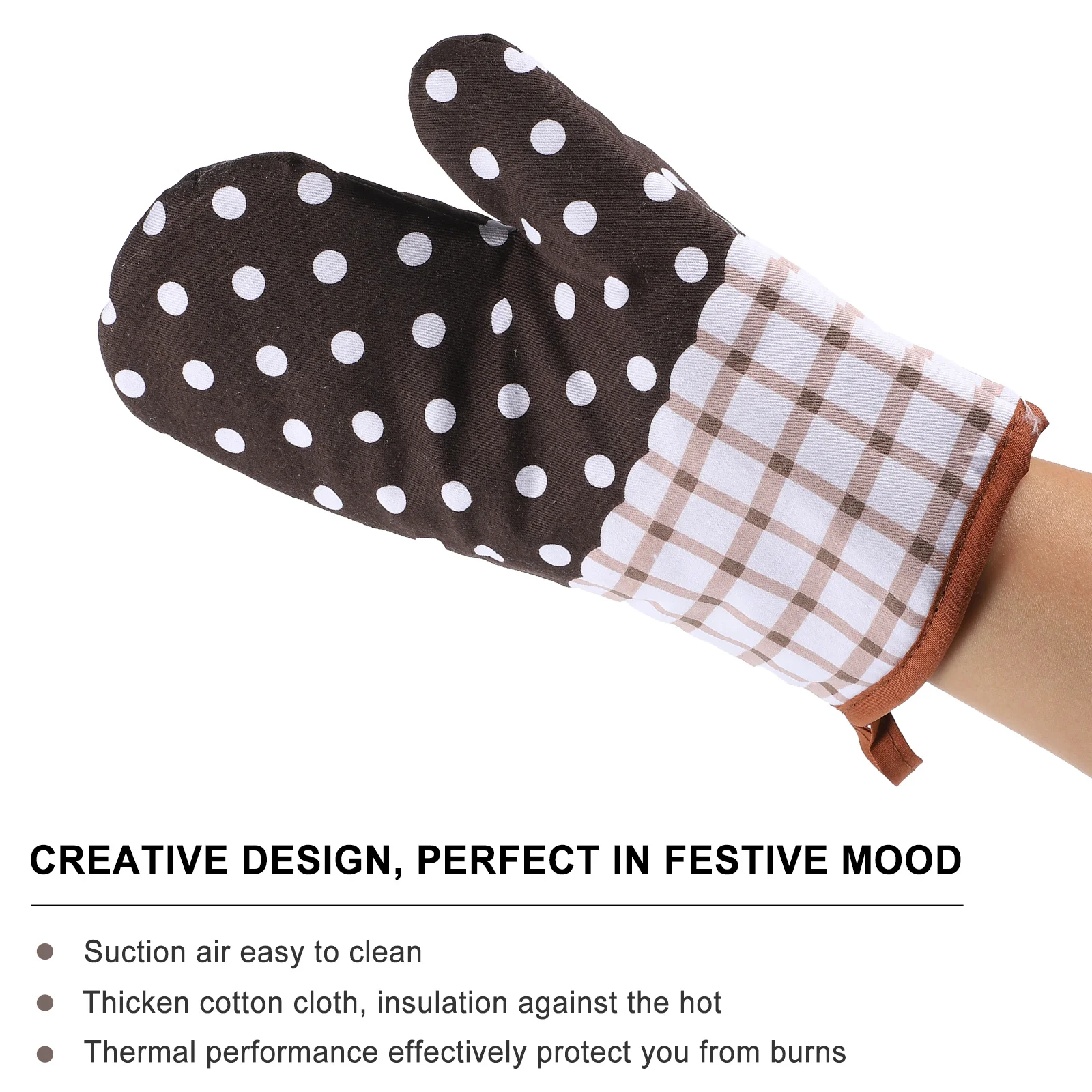 

2Pcs Heat Resistant Microwave Oven Gloves Cotton Baking Pot Mitts Kitchen Heat Insulation Gloves Anti-Scalding Kitchen
