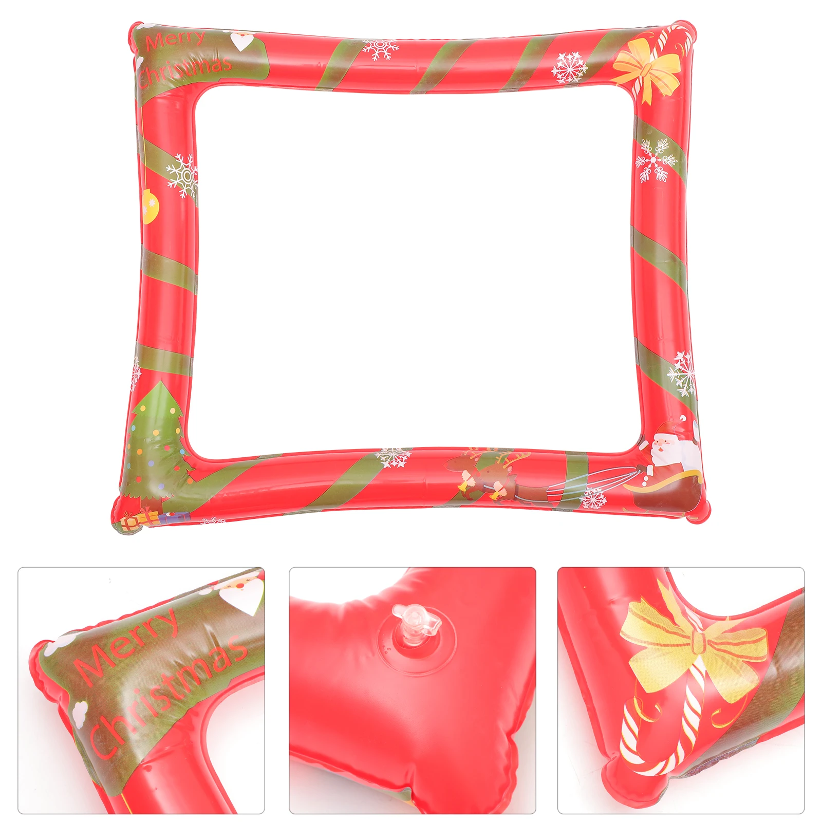 

2Pcs Inflatable Frame Bright Colors Safe Non Leaking Party Supplies Booth Props Christmas Christmas Photo Props nament