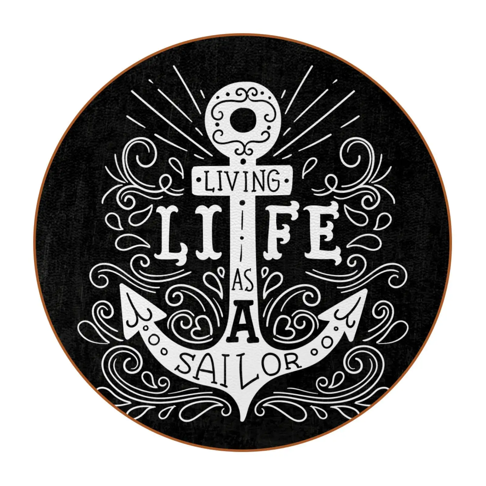 

Подставки для якорного руля и парусной лодки для напитков, впитывающие круглые керамические подставки, пробковая подставка, настольный защитный коврик для вина