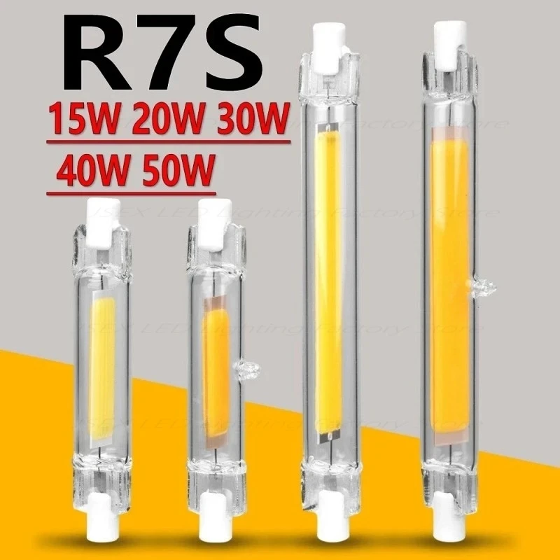 R7S LED ガラス管 COB 電球 78 ミリメートル 118 ミリメートルハイパワー R7S コーンランプ J78 J118 交換ハロゲンライト AC 110V 220V 240V Lampadas