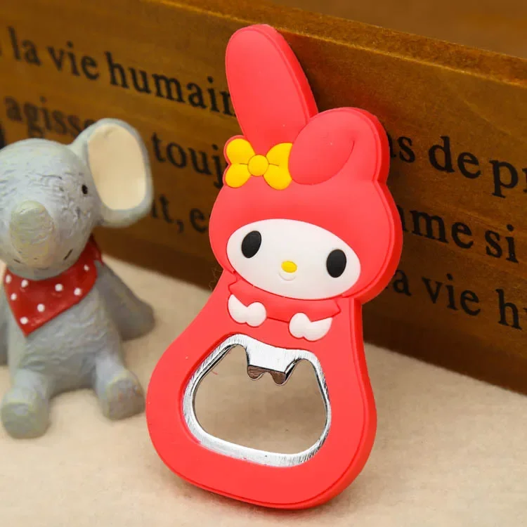 Cartoon Hello Kitty Silicone Bottle Opener Bottle Opener with Refrigerator Sticker Pvc Soft Glue Bottle Opener Logo House Item