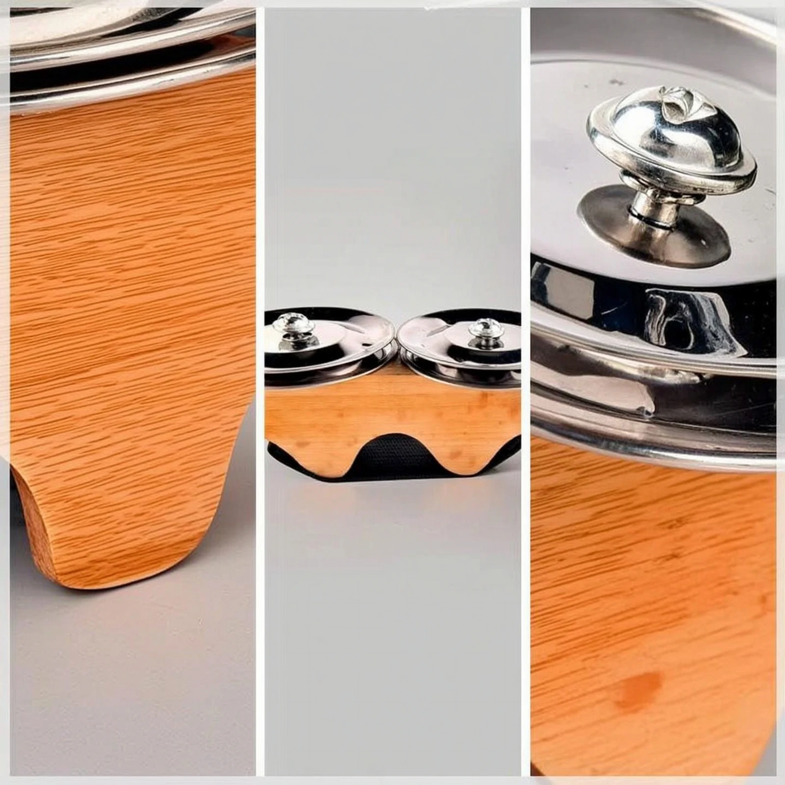 Finger Tambourine Wooden Mini Tambourine Hand Bell Percussion Instrument Sturdy Handheld Rattle Smooth Surface