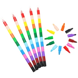 6/12/18 Pcs 12-color Building Block Pen for Birthday Party Kindergarten School Celebration Party Gift Reward Carnival Gift Pack