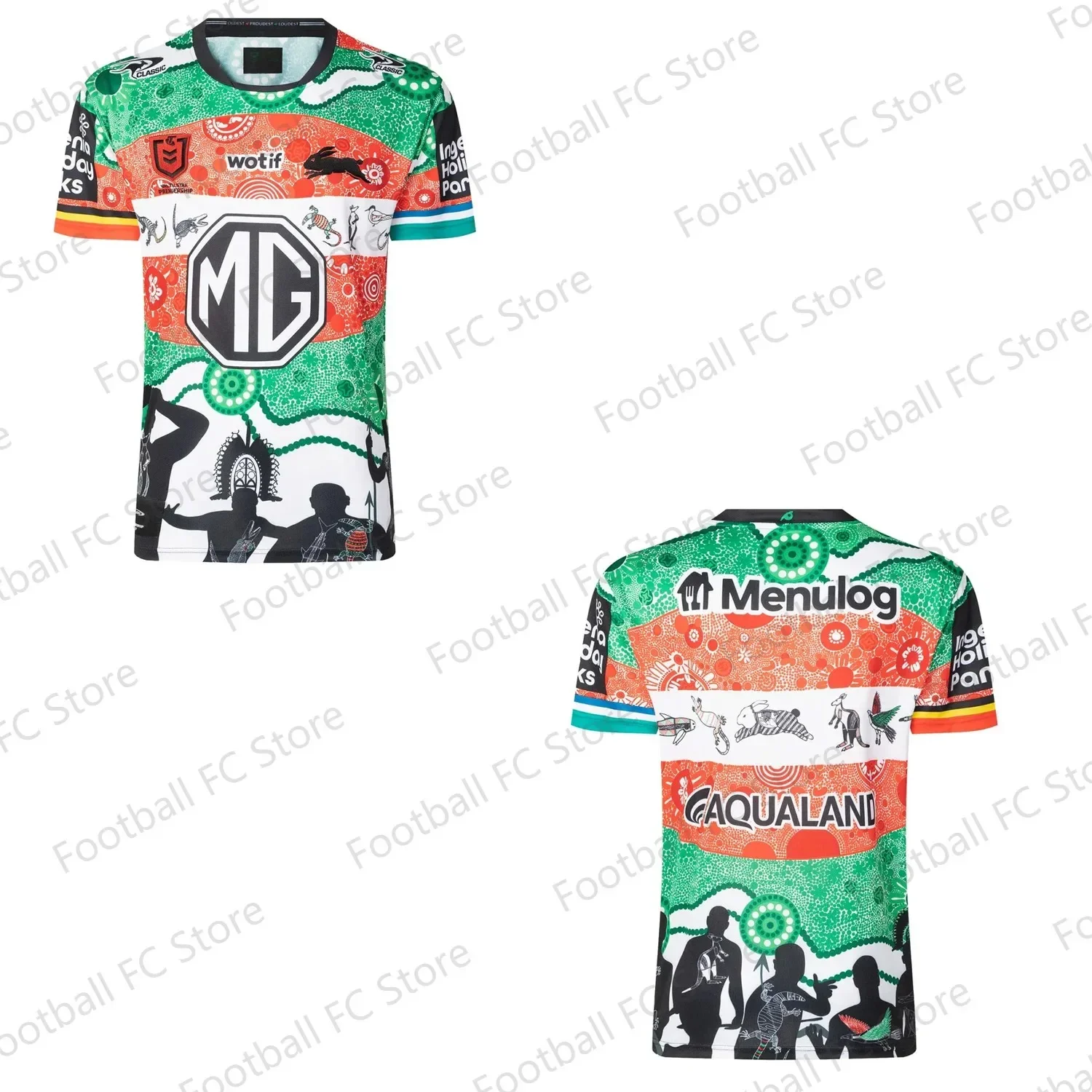 2024 Summer Latest Summer Australian NRL Indigenous Round Jersey 2024 Unisex Training 100% Cotton Jersey Uniform Adult Kit