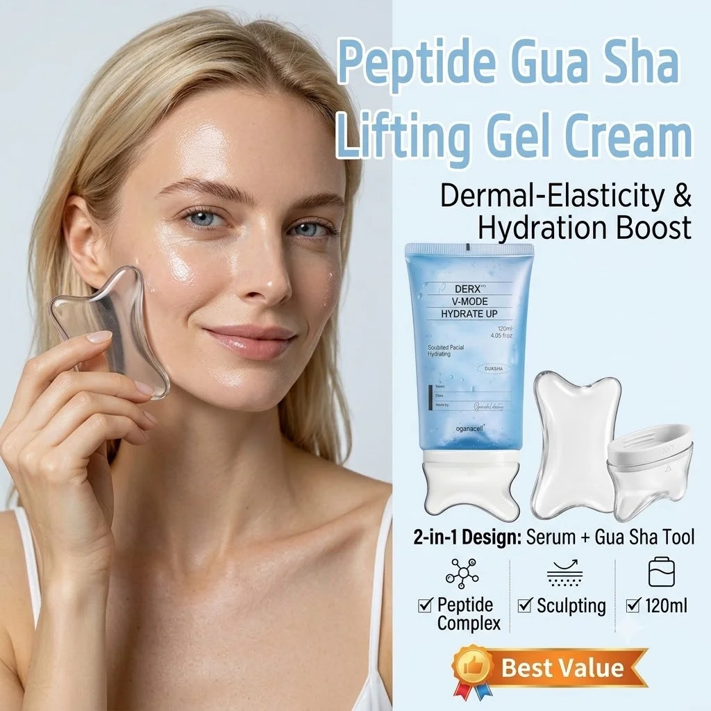 PDRN Peptide Facial Gel Cream 120ml V Shape Contour Sculpting Lift Jawline Tightening Skin Massage Head Face Care