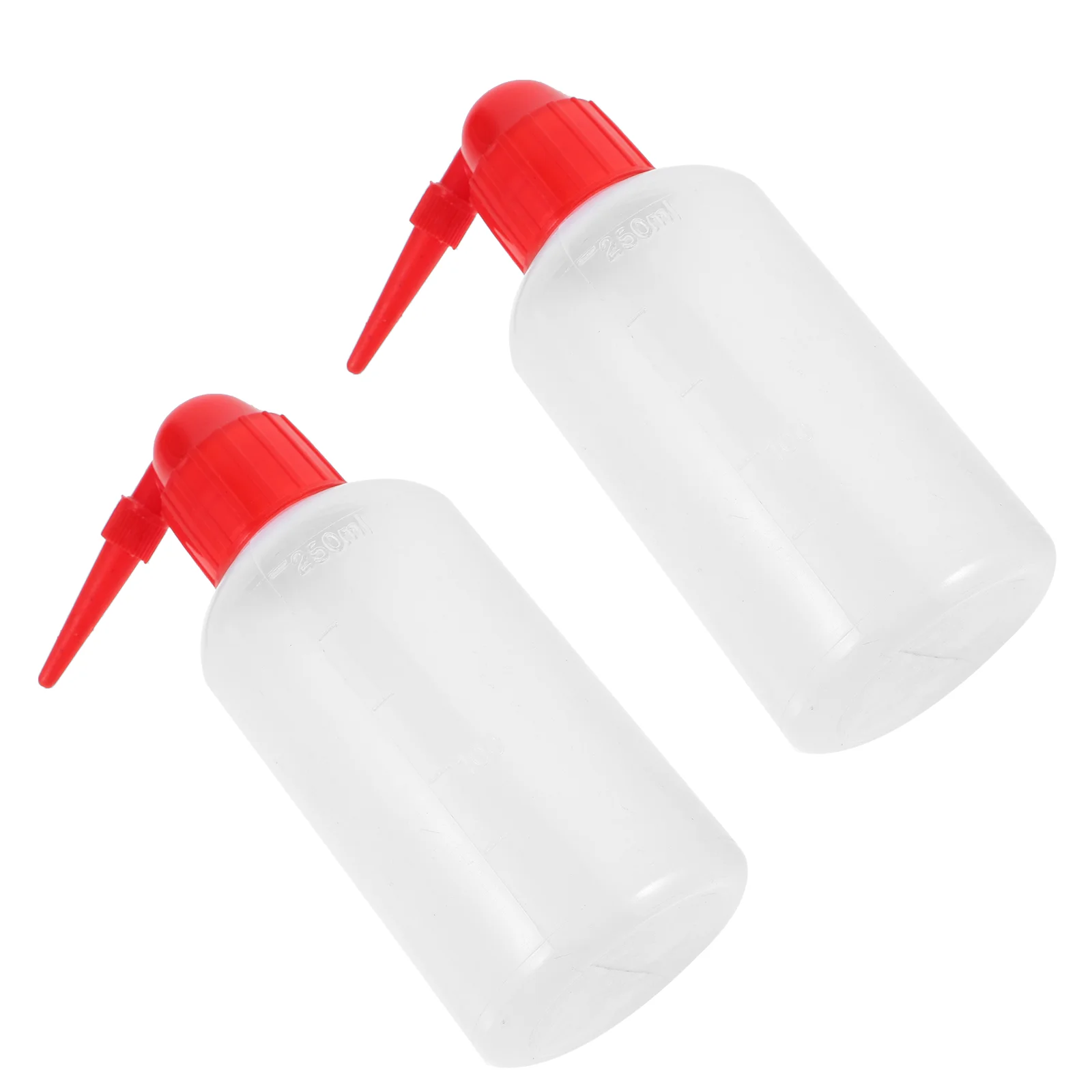 2 Pcs Graduated Narrow Mouth Plastic Washing Bottle With Scale Portable Laboratory Cleaning Bottle Lab Graduated Bottle Pointed