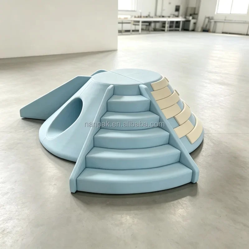 Kids Soft Play Climber with Slide & Crawl Tunnel, 3-in-1 Climbing Equipment for Indoor Outdoor Party Time Play Cafe Daycare Mall