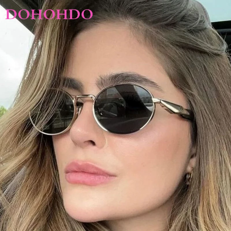 

Small Oval Sunglasses Women Men 2025 New Luxury Brand Fashion Round Metal Frame Sun Glasses Retro Shades Unisex Eyeglasses UV400