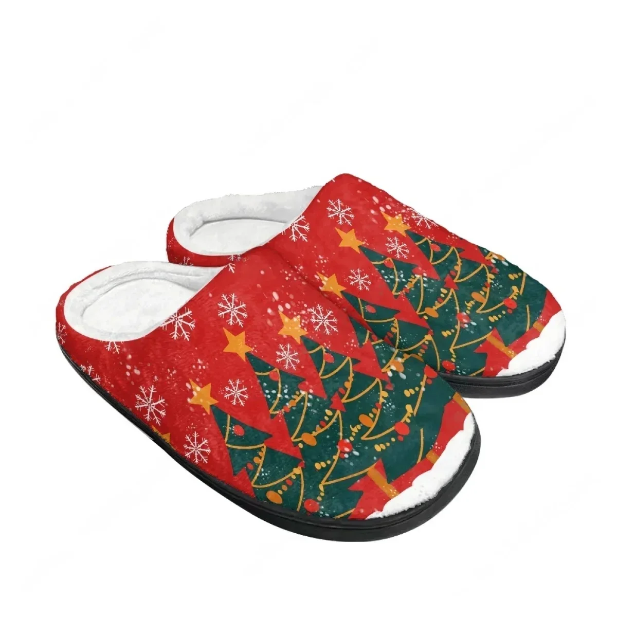 2025 New Arrival Snow Scene Christmas Tree Home Cotton Slippers Mens Womens Teenager Plush Bedroom Keep Warm Custom Slipper - view 4