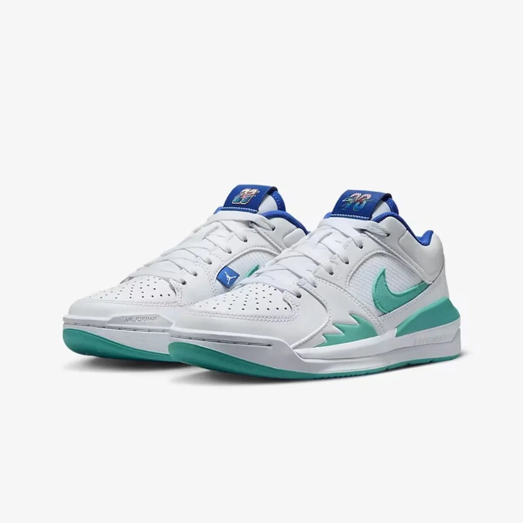 

Nike's New Wear-Resistant and Cushioning Outdoor Low-Top Basketball Shoes Jordan Stadium 90 Are Lightweight, Comfortable, and Suitable for Walking, Skateboarding, with a Fresh White and Blue Color Scheme, Vintage Campus Casual Style Flat Shoes, a Versatil