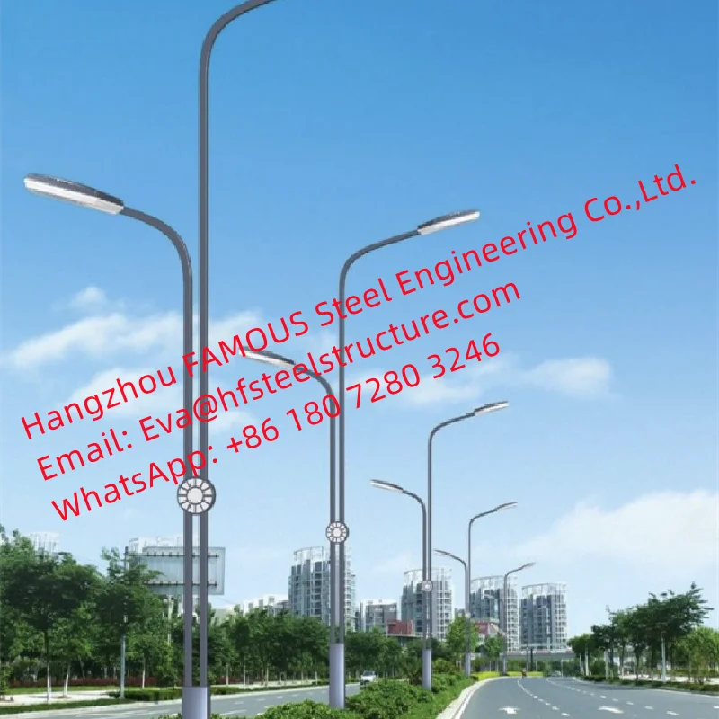 

Outdoor Galvanized Q235 Street Light Pole Solar Streetlight Pole