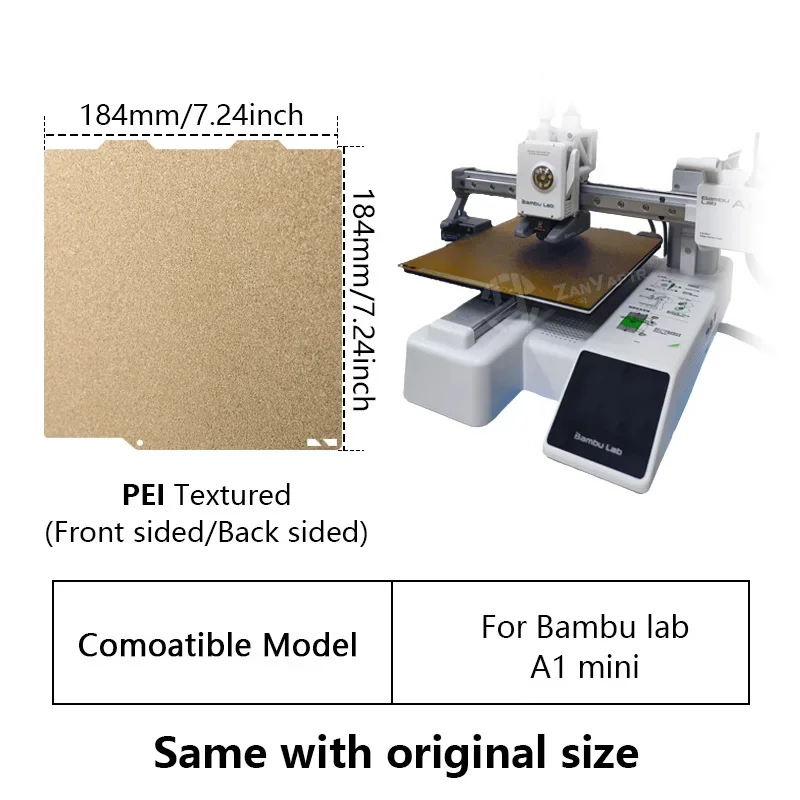 Plaque de remplacement automatique A1 Mini, avec trous précis, PEI double face, pour laboratoire Bambu