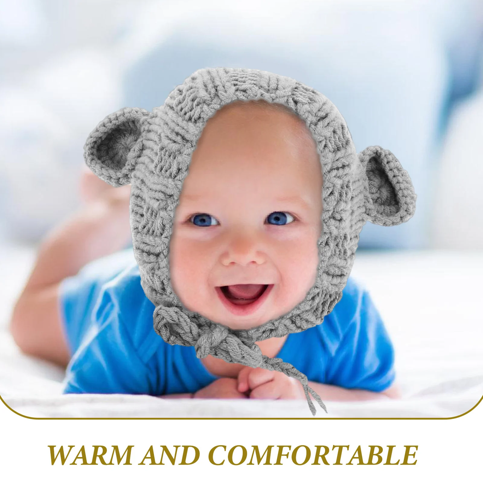 1 مجموعة الطفل تصميم الرضع متماسكة قبعة الشتاء الوليد التصوير التبعي لينة قبعة دافئة الرضع الدب قبعة
