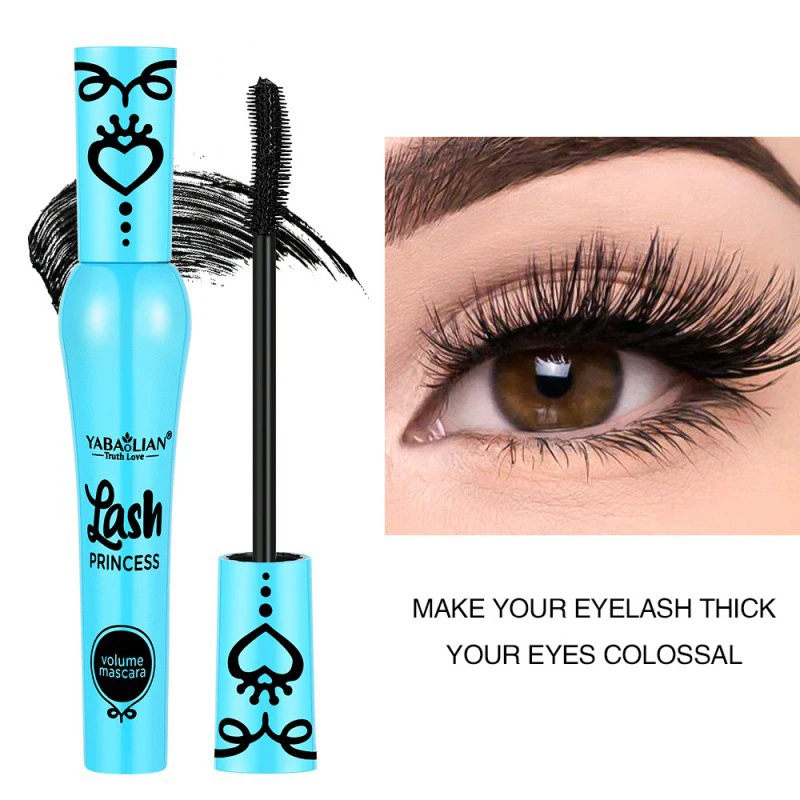 5D wasserfester Wimpern-Prinzessin-Mascara-Grundierung für extra Längenvolumen, dick, schnell trocknend, langlebig, kräuselnd, nicht verschmierendes Wimpern-Make-up