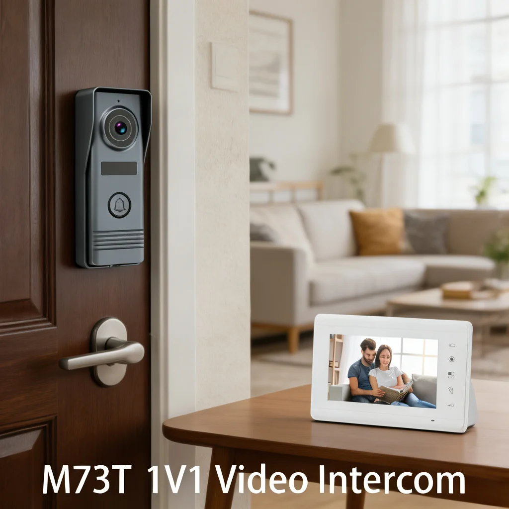 7 Inch Video Intercom System HD 1000TVL IP65 Waterproof Door Bell Camera Remote Unlock Night Vision Wall Mount Kit