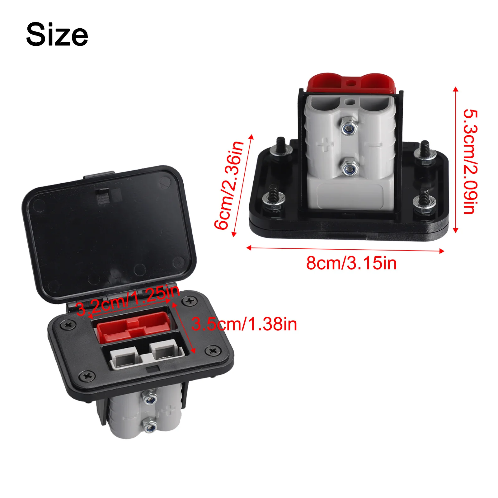 1/2set 600V 50A Dual Flush Mount Bracket Panel 12-6AWG Power Connection Quick Connect Modular Power Connectors Dual Flush Mount