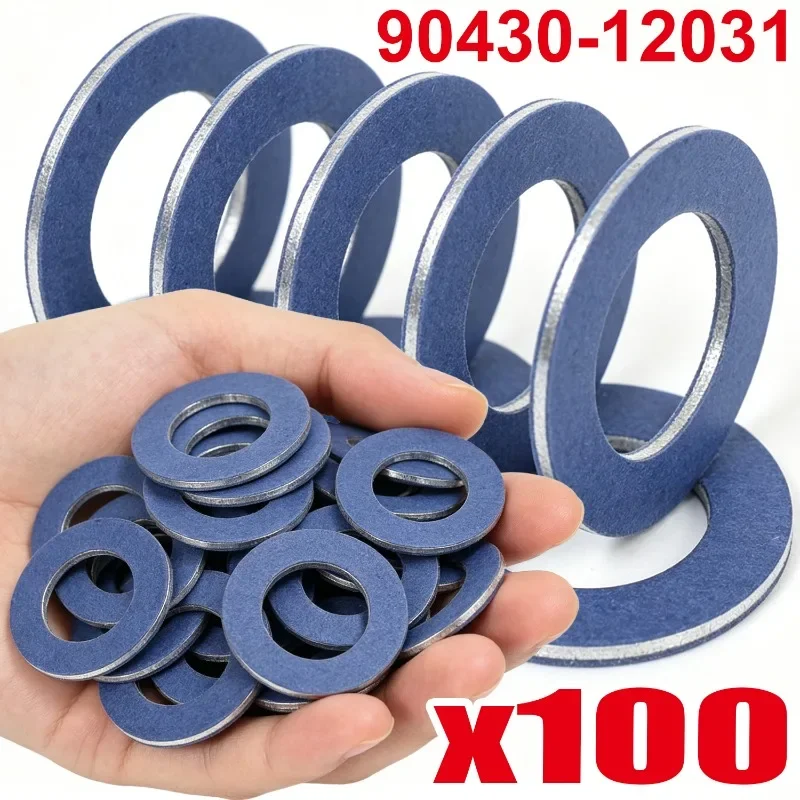 Blue Engine Oil Drain Plug Gasket Washer 12mm ID for Toyota Direct Replacement Parts 9043012031 Sump Oil Drain Bolt Sealing Ring