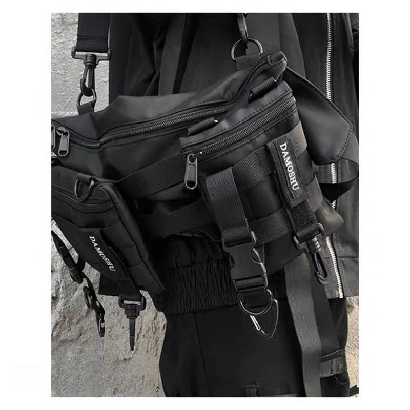التكتيكية Techwear الهيب هوب انفصال مجتمعة الخصر حقيبة الرجال النساء متعددة الوظائف Crossbody حقيبة صدر للرجال الشارع حزمة مراوح عادية