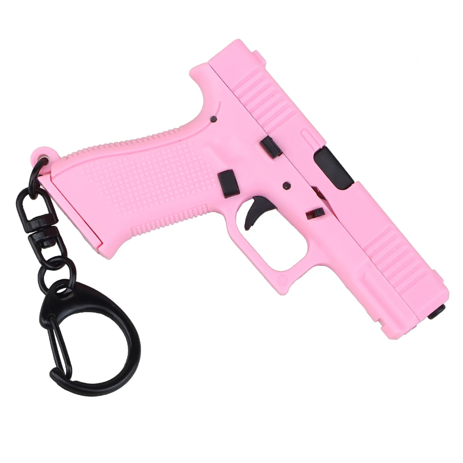 

Pistol Shaped Plastic Keychain Realistic Model Removable Miniature Model Mini Creative Schoolbag Pendant