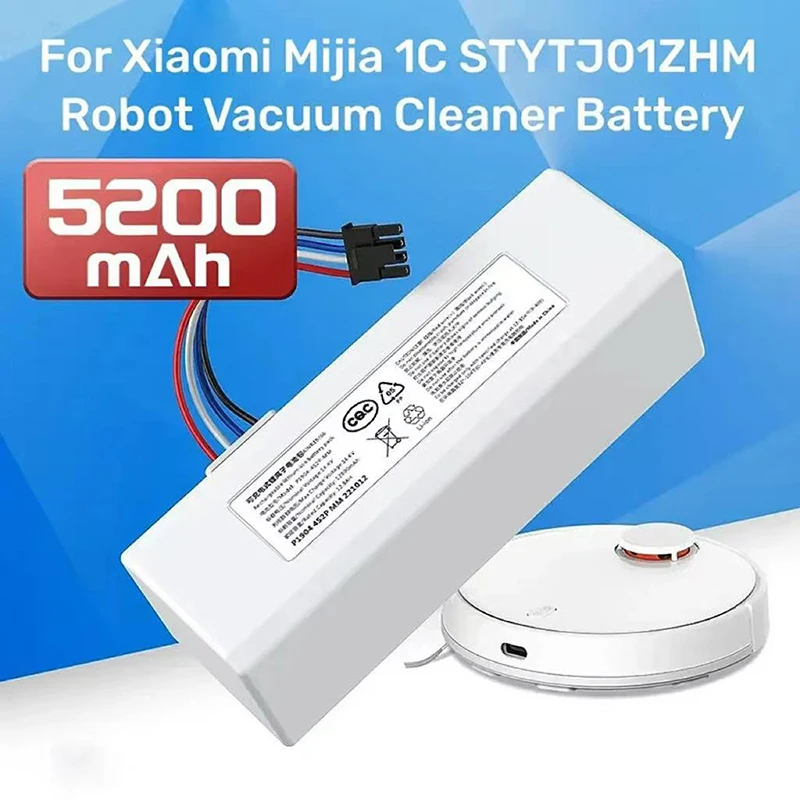 New 14.4V 4000-12800mAh P1904-4S1P-MM Battery for Xiaomi Mijia 1C STYTJ01ZHM Robot Vacuum Mop Cleaner Accessories Parts Original