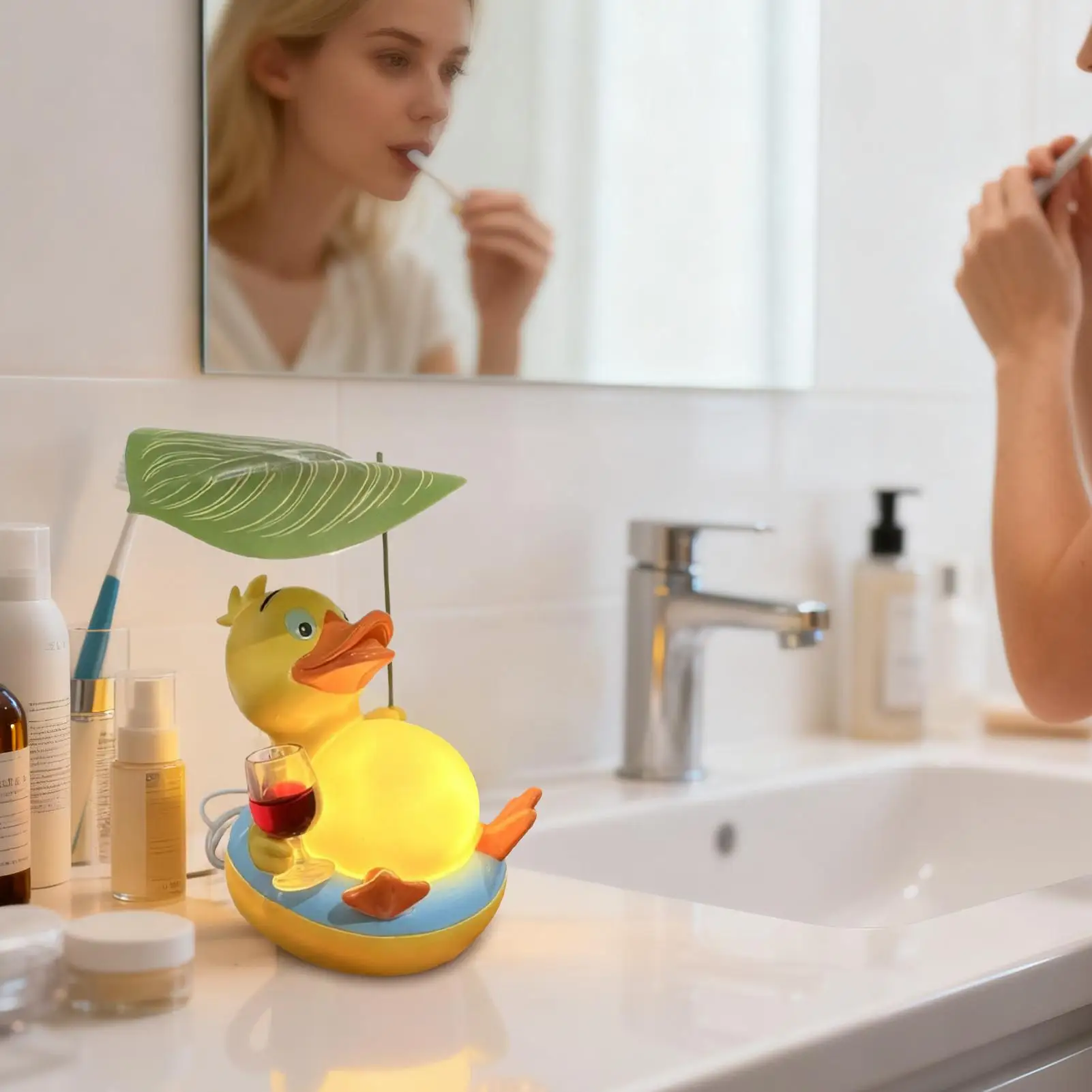 

Утка ночник из смолы, милый теплый светодиодный детский стол, освещение для детской комнаты, ночник, украшения для спальни, гостиной, кабинета, дома