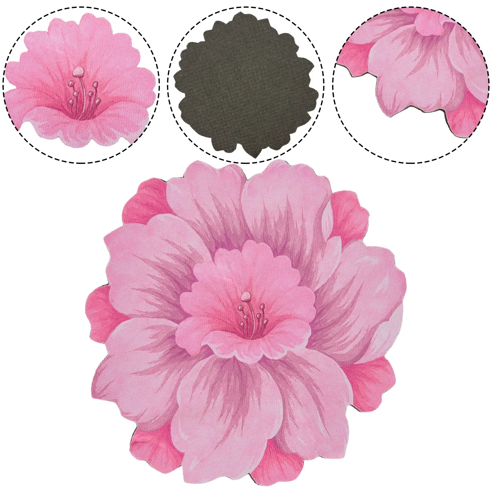 

40cm Flower Shaped Carpet Bedroom Bedside Carpet Household Floor Mat Soft Anti-slip Washable Living Room Carpet