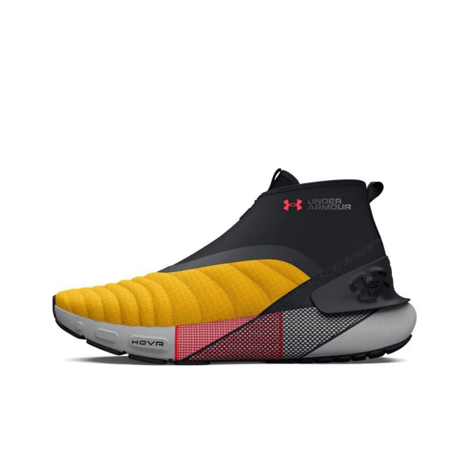 Under Armour HOVR Phantom 3 Comfortable Fabric Abrasion Resistant Breathable Mid top Running Shoes Unisex Gold 3026802-700