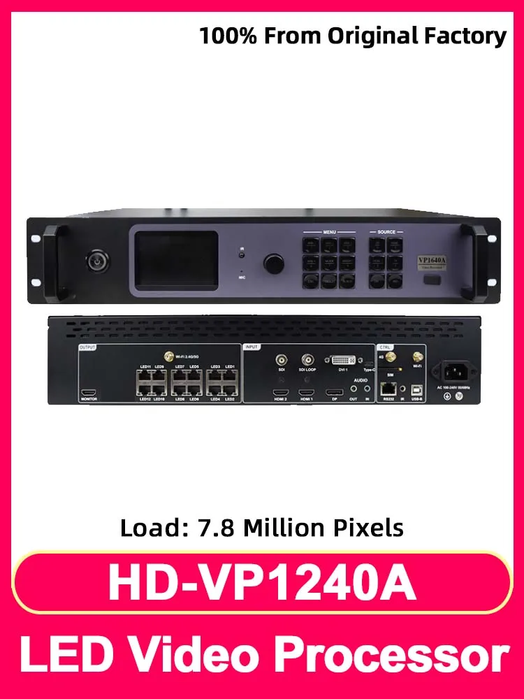 

HD-VP1240A Full Color LED Display Screen Video Processor 2-in-1 Synchronous System Controller USB Playback