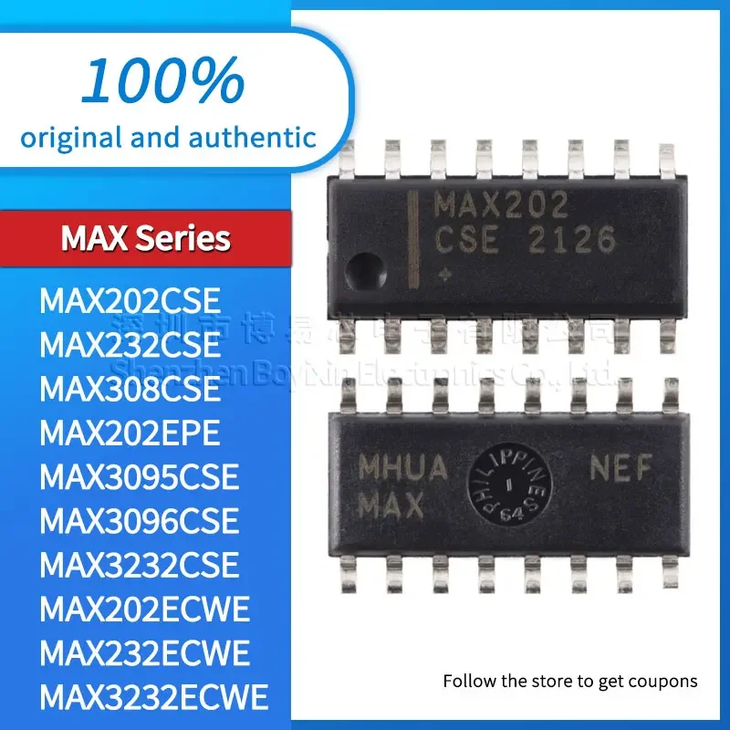 MAX202ECWE MAX232ECWE MAX3232ECWE MAX202CSE MAX232CSE MAX308CSE MAX3095CSE MAX3096CSE MAX3232CSE MAX202EPE MAX232EPE MAX3232EPE