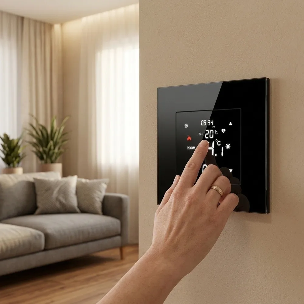 For Minco Heat M3H System Electric Floor Heating Controller for Smart WiFi Thermostat For Optimal Comfort Living Black