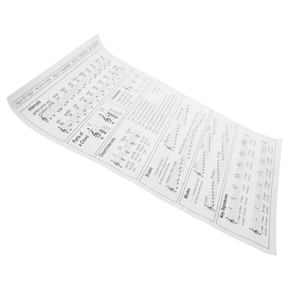 

Harp Chord Chart Coated Paper Portable Learning Tool For Beginner Small Chord Poster Fingering Practice Harp Accessories