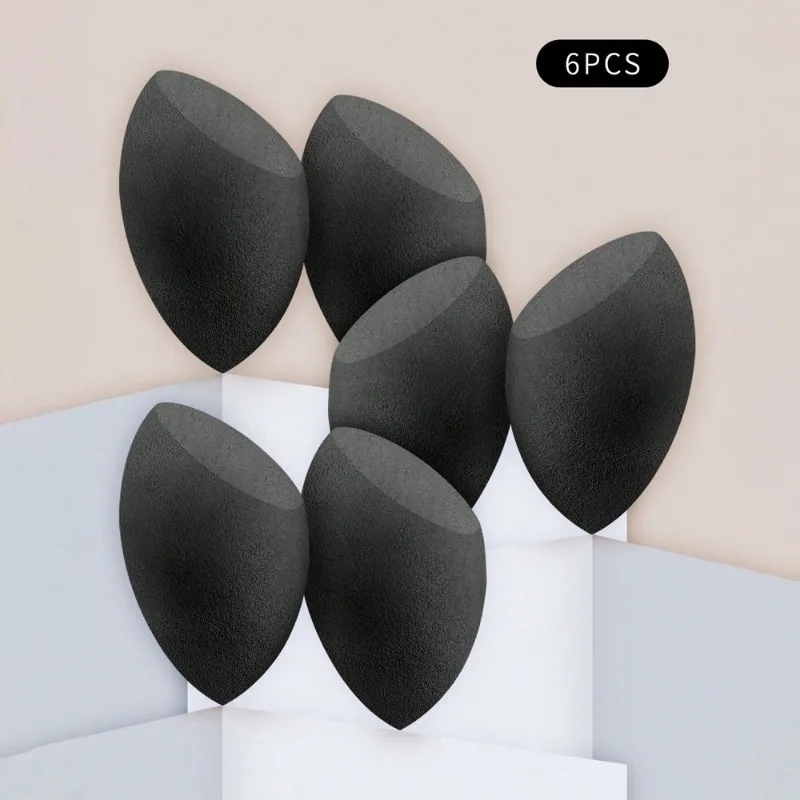 6個入りメイクアップスポンジセット、ビューティーエッグ、超ソフト、リキッドファンデーション、BBクリーム、パウダー、乾湿両用コスメパフ