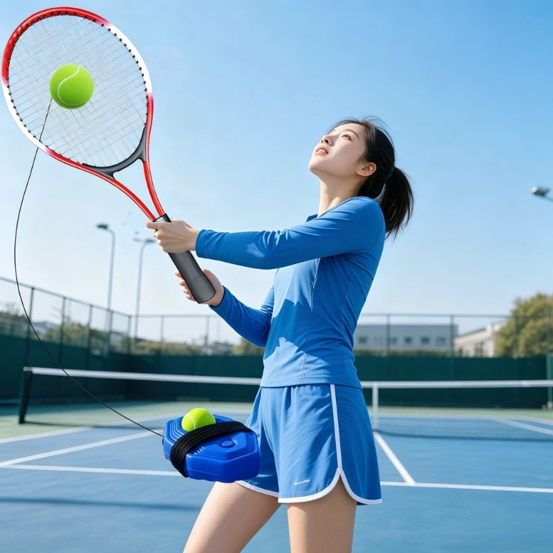 1 Set Tennistrainer mit Tennis-Sprungball und Übungsseilen, geeignet für Indoor- und Outdoor-Tennistraining, Padel-Zubehör