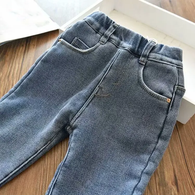 Velvet Winter Warm Pants Jeans for Girls  Fall Trousers Outerwear Clothes Teenagers Kids Children\'s Clothing Boy Jeans