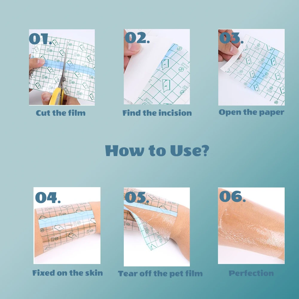 5cm/10cm/15cm/20cm Medical Bandage PU film Waterproof Tattoo Wound Repair Film Transparent Dressing Skin Tape Plaster Sticker
